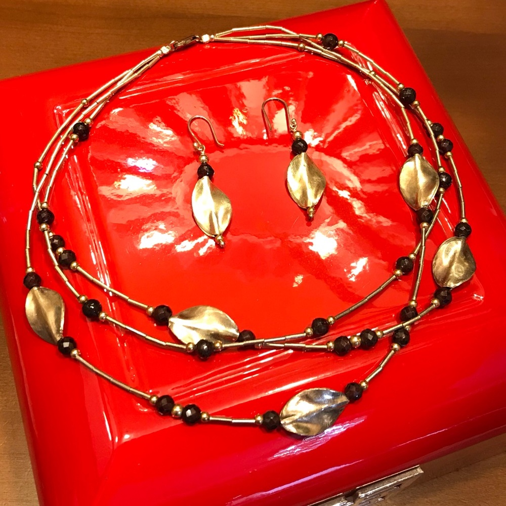 .925 sterling silver Israel designed & made necklace & earrings set Anthro style - Picture 11 of 16